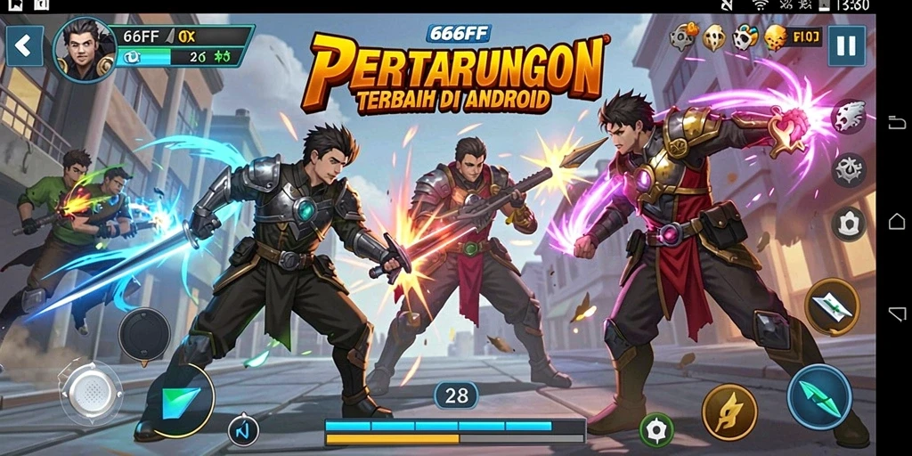 Tampilan aksi seru dalam gameplay Fighting 666FF.