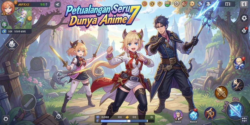 Tampilan menarik dari gameplay AFK77 dalam dunia Anime.