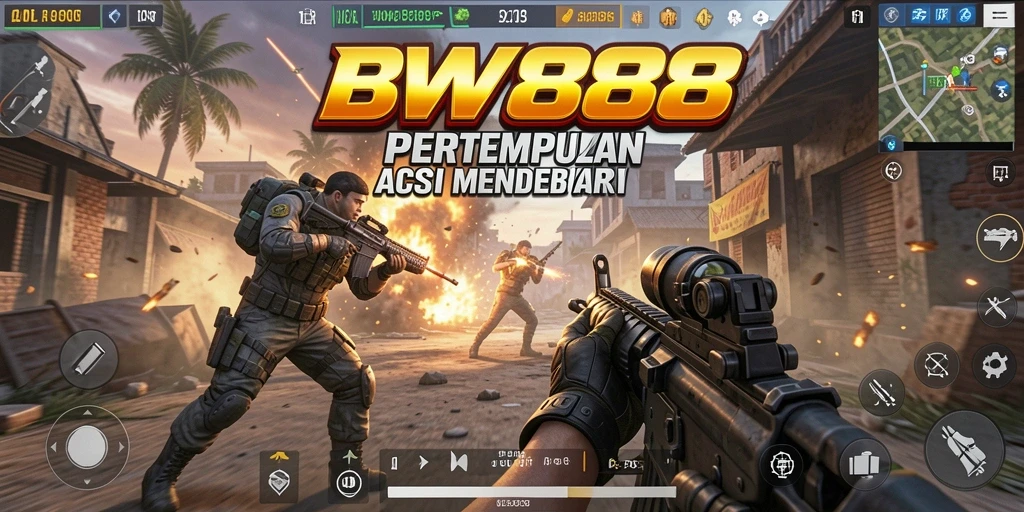 Tangkapan layar gameplay BW888 menampilkan aksi intens dari pertempuran FPS.