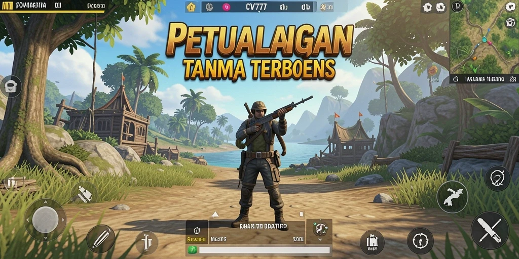 Tampilan gameplay open world seru CV777 saat menjelajahi hutan lebat.