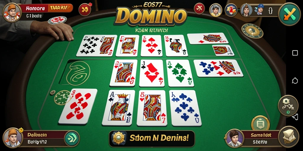 Screenshot gameplay yang menampilkan aksi permainan domino yang seru.