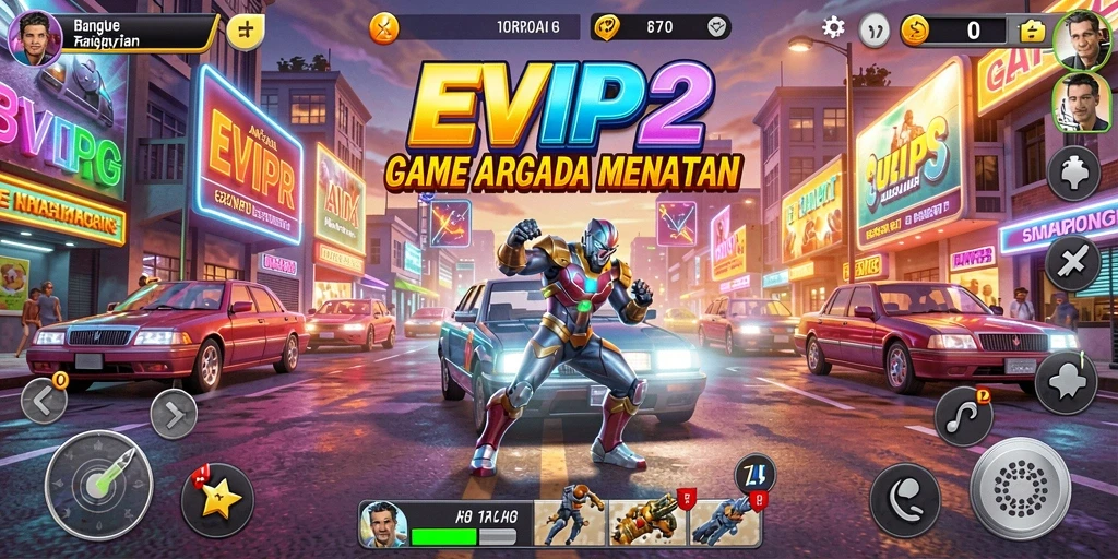Screenshot gameplay EVIP2 dengan aksi seru dan karakter menarik.
