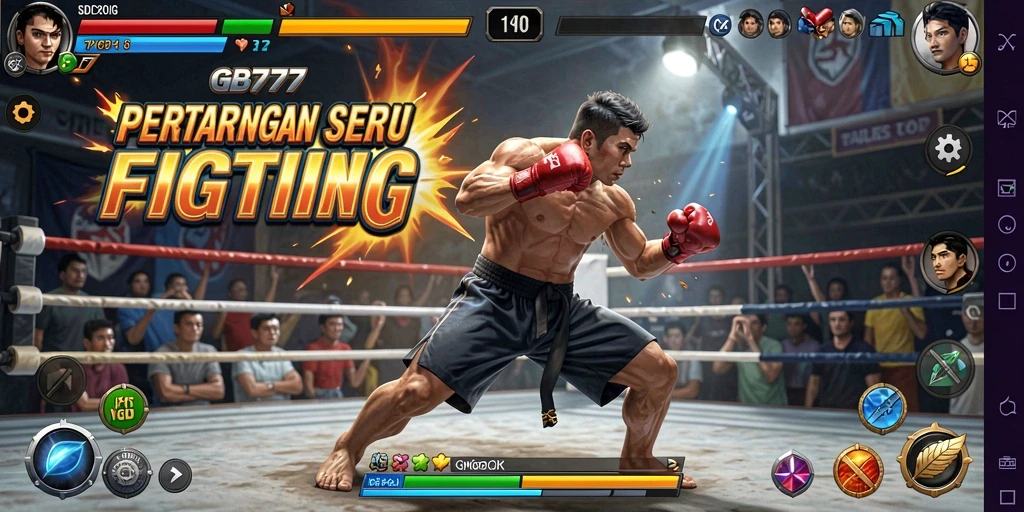 Screenshot utama GB777 menunjukkan aksi bertarung yang mendebarkan.