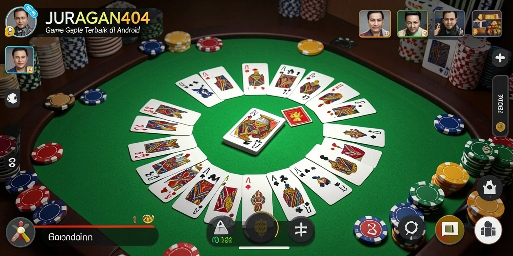 Tampilan gameplay mendebarkan dari JURAGAN404 yang penuh aksi Gaple.