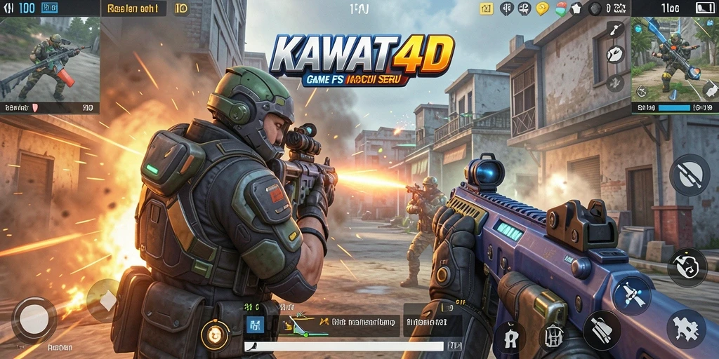 Gameplay menegangkan KAWAT4D dalam pertempuran FPS yang seru.
