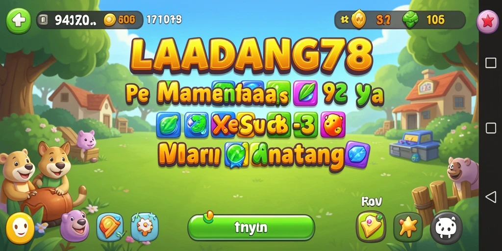 Screenshot utama LADANG78 menampilkan gameplay seru Match-3.
