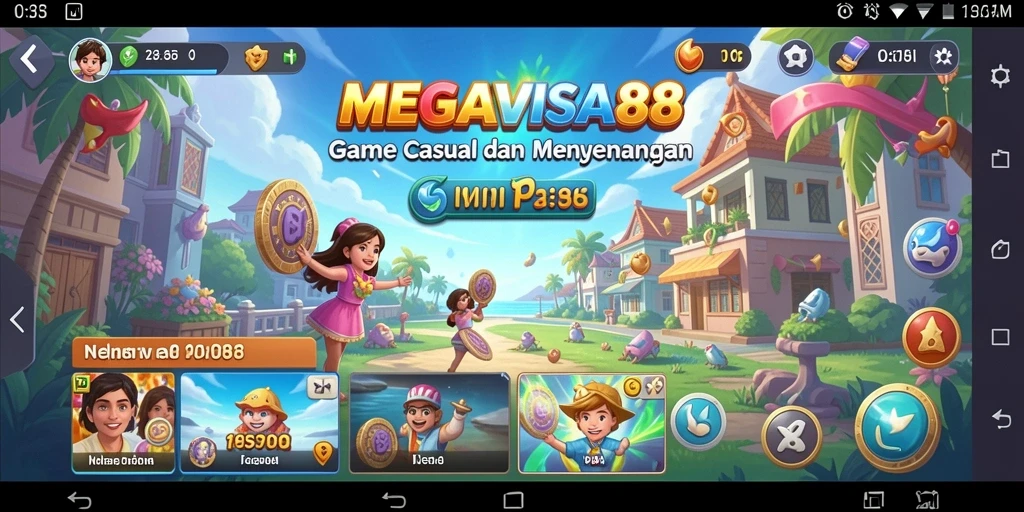 Tampilan gameplay seru MEGAVISA88, penuh warna dan tantangan.