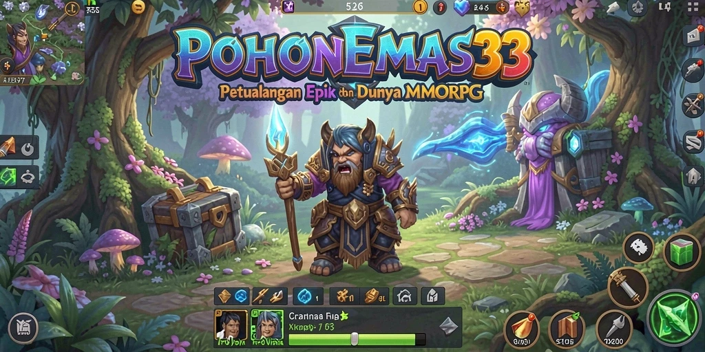Tangkapan layar seru dari gameplay <strong>POHONEMAS33</strong> yang menunjukkan aksi pertempuran dan eksplorasi.