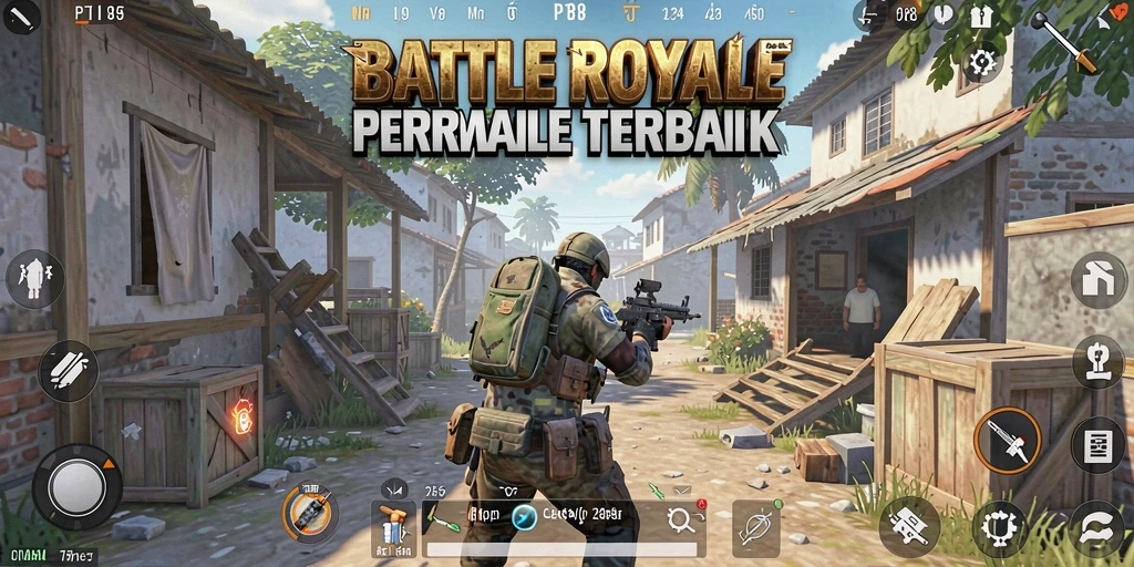Screenshot utama dari game PT89 menampilkan aksi seru Battle Royale.