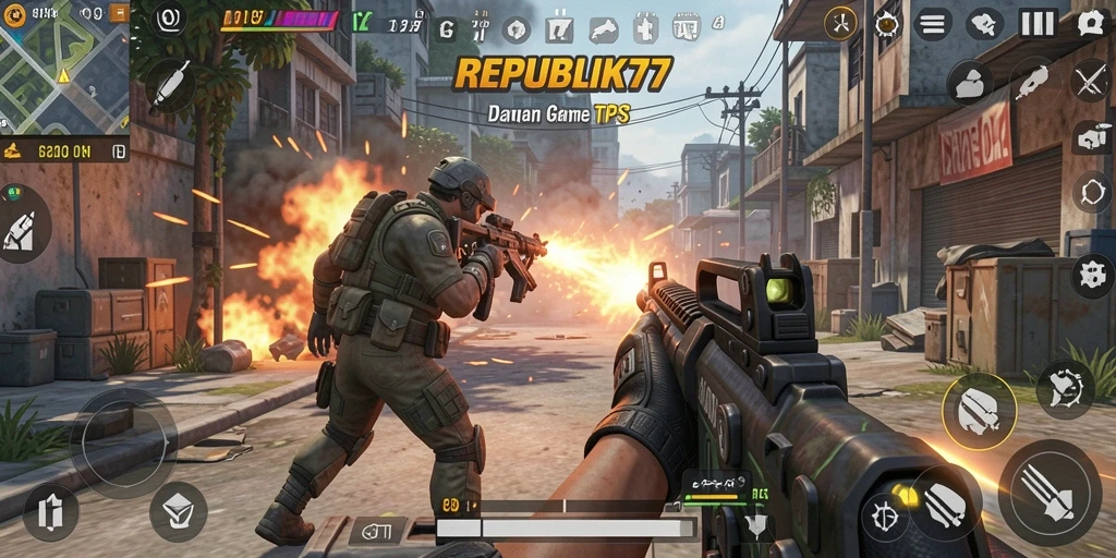 Screenshot gameplay menampilkan aksi seru di REPUBLIK77.