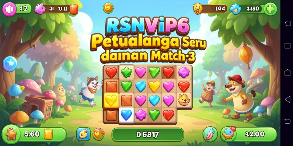 Gameplay seru dengan elemen Match-3 yang menantang.