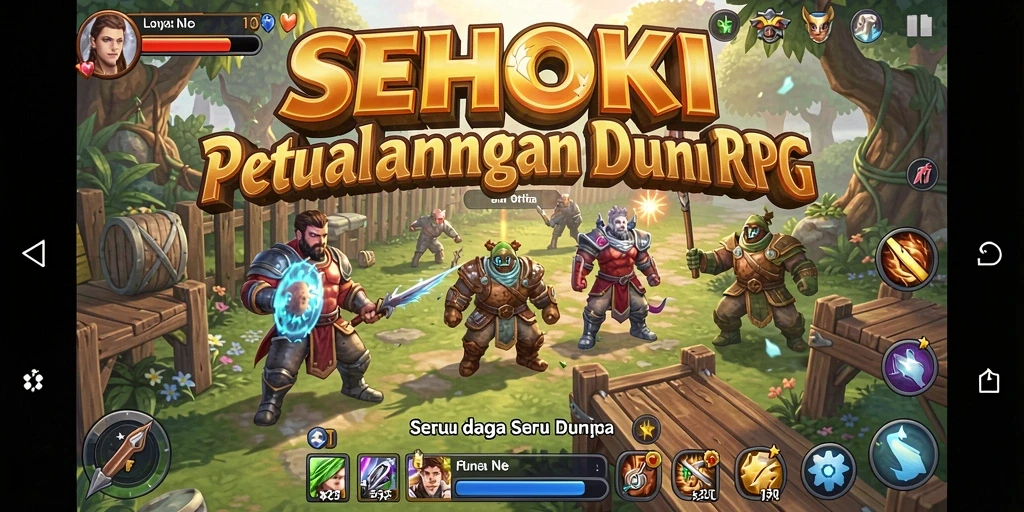 Tampilan utama SEHOKI dengan aksi RPG seru.