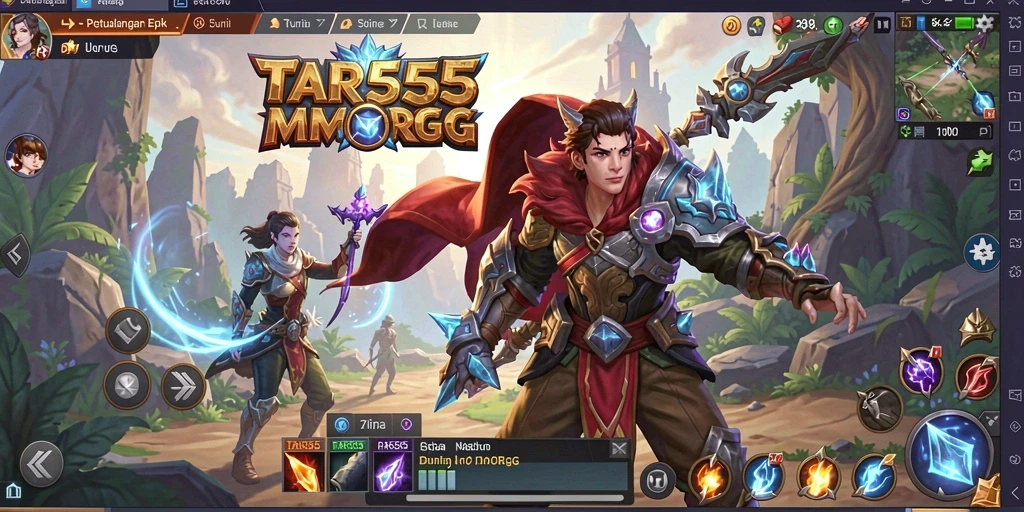 Tangkapan layar menunjukkan karakter bertarung dalam dungeon penuh tantangan.