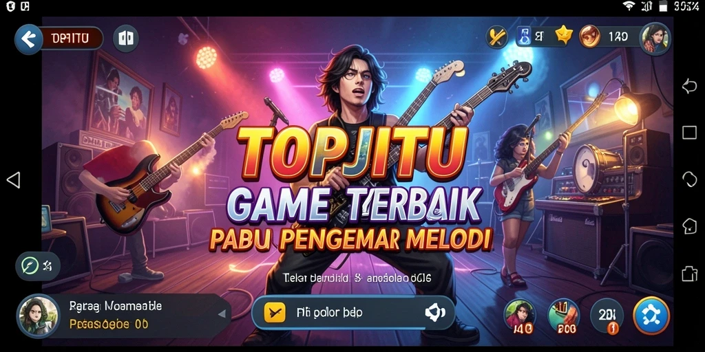 Screenshot utama TOPJITU menampilkan gameplay musik yang seru dan interaktif.