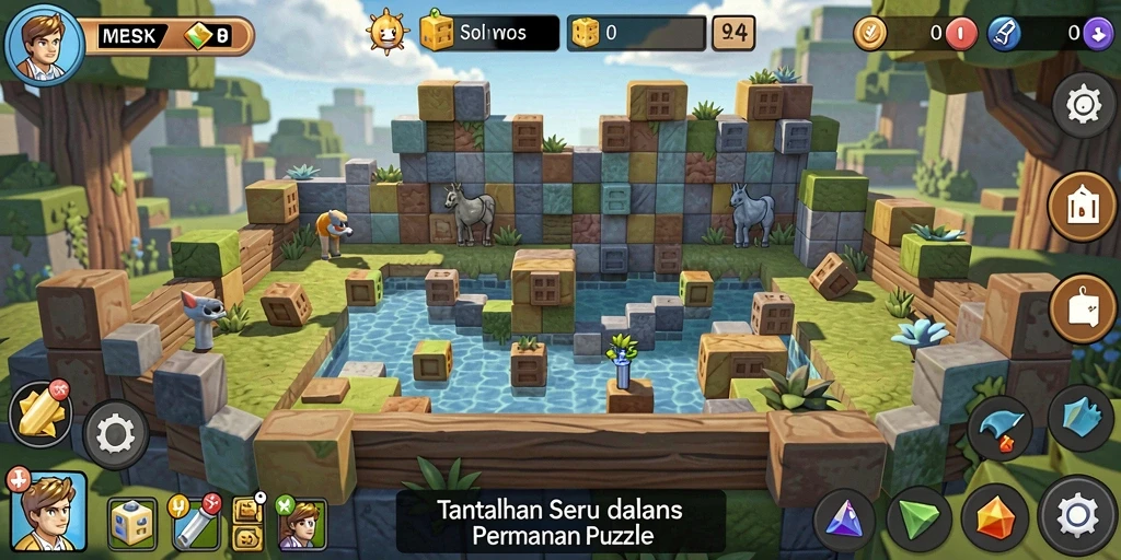 Tampilan gameplay V21 yang penuh warna dan menantang.