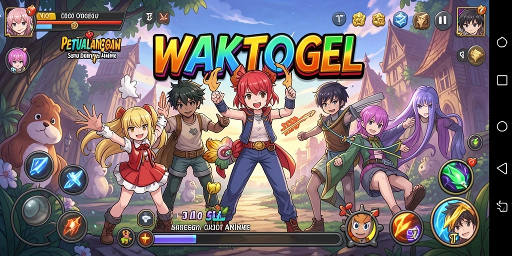 Gameplay WAKTOGEL yang penuh aksi dan karakter anime favorit.