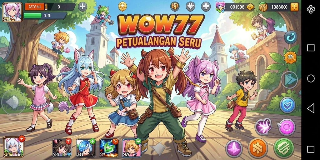 Tampilan gameplay yang seru dan penuh warna dari WOW77.